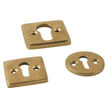 Square euro escutcheon in bronze or pewter